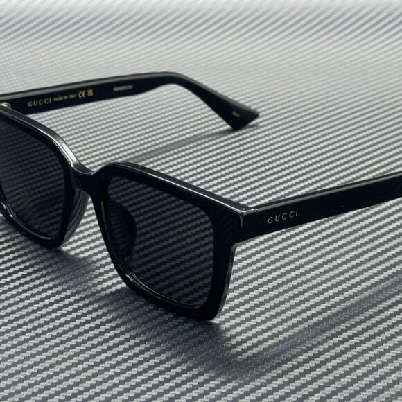 GUCCI Black Grey Men's Large 54 mm Sunglasses NEW - Picture 1 of 5